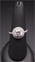 Sterling white sapphire ring, lab created
