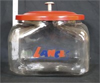 Square glass Lance canister w/ lid