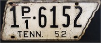 1952 Tennessee license plate