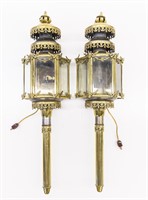 Neoclassical Style Brass Lantern Posts