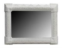 Egyptian Revival Lacquered White Mirror