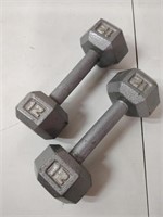 Qty 2 12lb Steel Dumbells