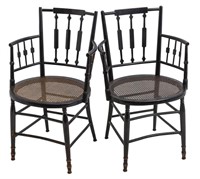 Curved Back Regency Style Arrowback Chairs