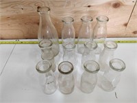 Qty 12 Milk Bottles Incl Mount Forest Dairy