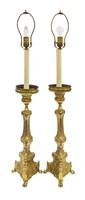 Brass Plated Neoclassical Table Lamps