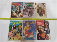 Qty 6 Vintage Incl Smokey Bear, 2 Barbie, & Billy