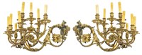 French Bronze Scrolled Sconces