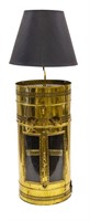 Unusual Brass Humidor Table Lamp