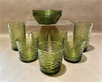 Green Glasses and Bowls