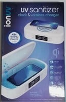 Celphone, UV Sanitizer, Clock, & Wireless Charger