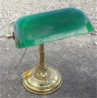 Gold Lamp w/ Green Glass