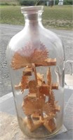 Decorative Vintage Bottle w/ Wooden Piece Inside