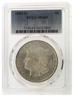 1884 New Orleans MS65 GEM Morgan Silver Dollar