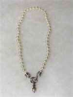 Judith Ripka Sterling Silver Pearl Necklace-Marked