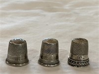 Sterling silver thimbles -Marked