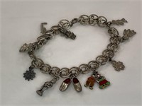 Old Travel Charm Bracelet -Marked