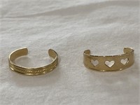 14k Gold Toe Rings -Marked
