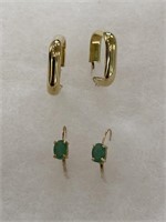 14k Gold earrings -Marked