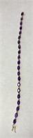 14K Purple Gem Tennis Bracelet -Marked
