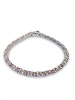 Champagne Tone Sterling Silver Tennis Bracelet