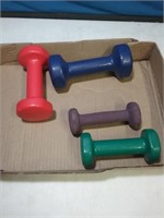 Group of four weights for exercise and Fitness