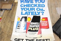 Shell Oil Can Plastic Sign 64"  x 44"