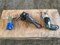 Electric Tin Shears, Air Riviter, Angle Grinder