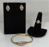 Bracelet Earrings & Ring Set
