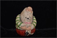 Wooden Hand Carved Hand Painted Santa Figurine