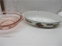 Rink Depression Glass Bowl and Casserole Dish