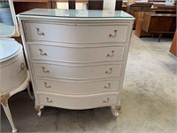 PAINTED QUEEN ANNE 5 DRAWER CHEST WITH