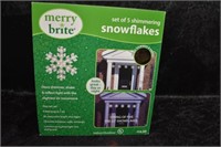 Merry Brite Set of 5 Shimmering Snowflakes