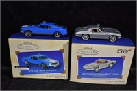 2 Hallmark "Classic American Cars" Ornaments