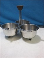 Three sections stainless steel condiment server