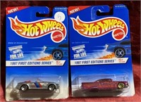 2 Hotwheels 1997 1st Editions die cast cars