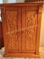 Exquisite hand carved jewelry necklace cabinet