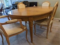 Vintage Solid White Washed Oak Dining Table/Chairs