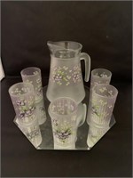 Frosted Glass Pitcher & Glasses