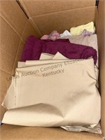 Box of Assorted type of cloths, bed linen And