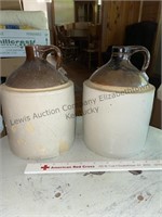 2 Earthen crock jugs. See photos Only one appears