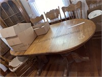 Wood Dining table with nine chairs