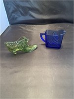 Glass Shoe and Small Pitcher x2