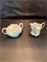 Floral Decorated Cream and Sugar x2