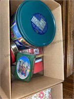 2box lot of Decorative Christmas tins