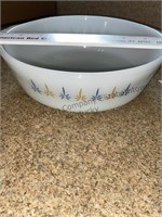 Vintage fire king bowl does have a small chip