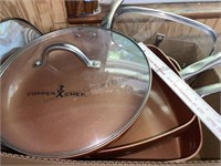 Set of 3 Copper chef frying pans