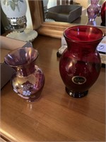 Royal Ruby Vase & Pink Floral Vase