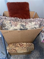 2 boxes of Pillows and a small suitcase