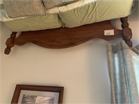 Wood Headboard & Metal Bed Frame
