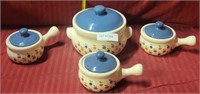 4-PC. NEW AVENUES ORCHARD CERAMIC BEAN POT SET